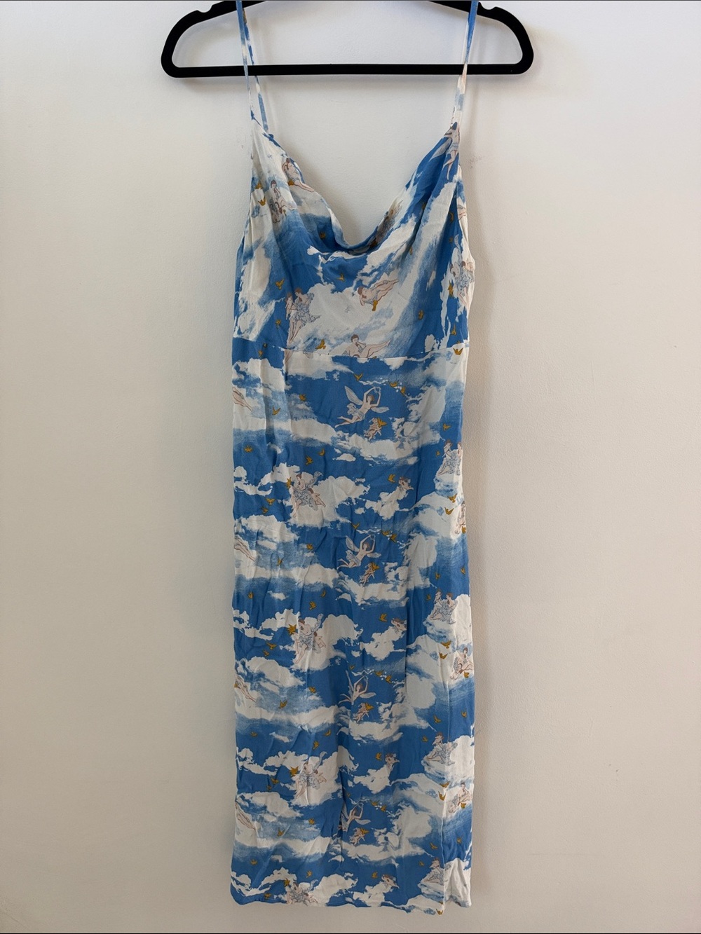 Reformation Astrid Midi In Cielo Angel Cherub Cloud Cowl Tank Dress
